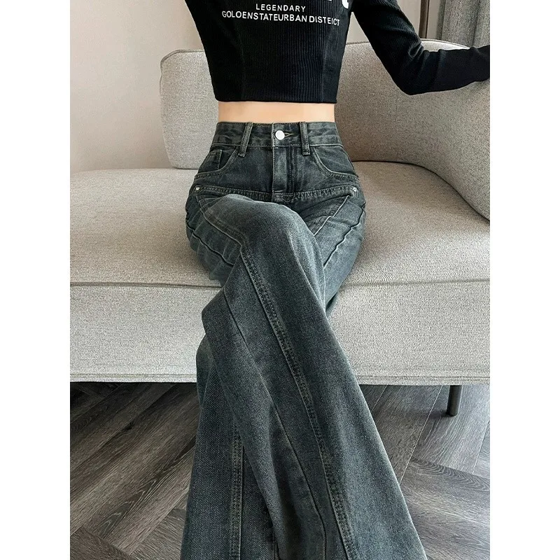New Women High-waisted Wide-leg Jeans Spring Autumn Narrow Version Denim Trousers Fashion Female Casual Denim Straight-leg Pants
New Women High-waisted Wide-leg Jeans Spring Autumn Narrow Version Denim Trousers Fashion Female Casual Denim Straight-leg Pants