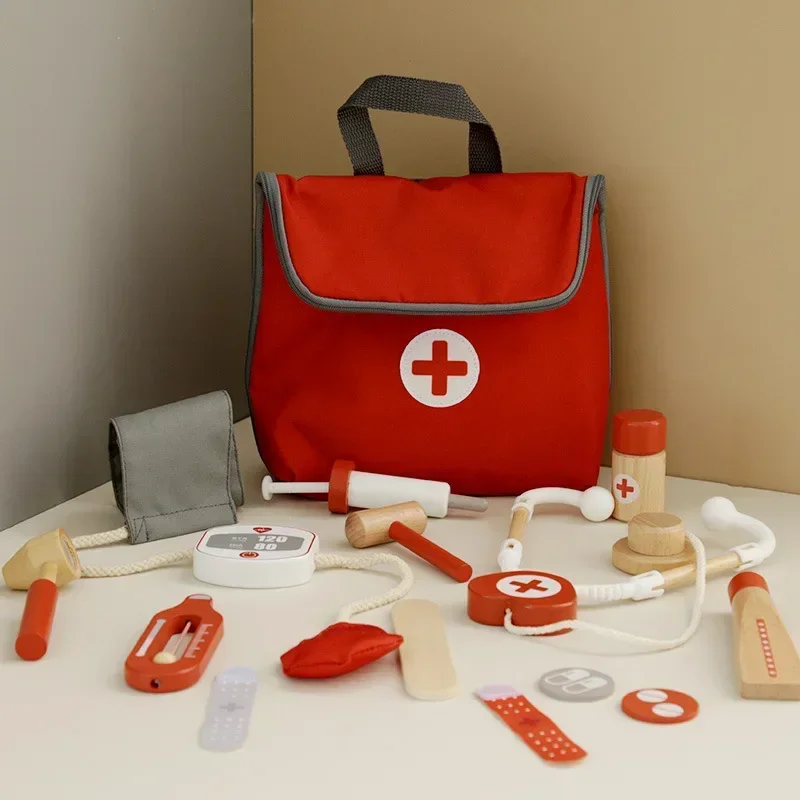 Doctor Toys for Children Set Kids Wooden Pretend Play Kit Games for Girls Boys Red Medical Dentist Medicine Box Cloth Bags Gifts
Doctor Toys for Children Set Kids Wooden Pretend Play Kit Games for Girls Boys Red Medical Dentist Medicine Box Cloth Bags Gifts