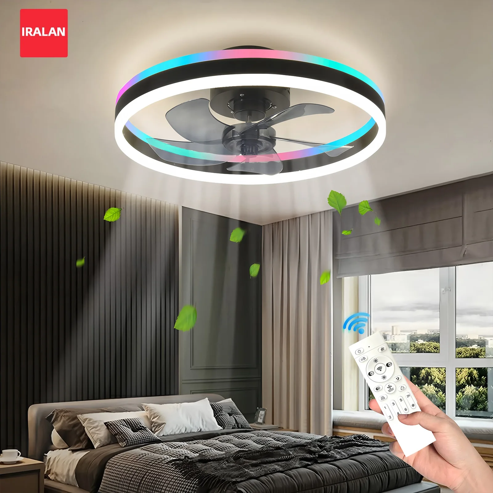 RGB Smart Ceiling Fan Light Fixture 6 Wind Speeds Modern Low Profile LED Fan Lamp with App&Remote Control Bedroom Living Room
RGB Smart Ceiling Fan Light Fixture 6 Wind Speeds Modern Low Profile LED Fan Lamp with App&Remote Control Bedroom Living Room