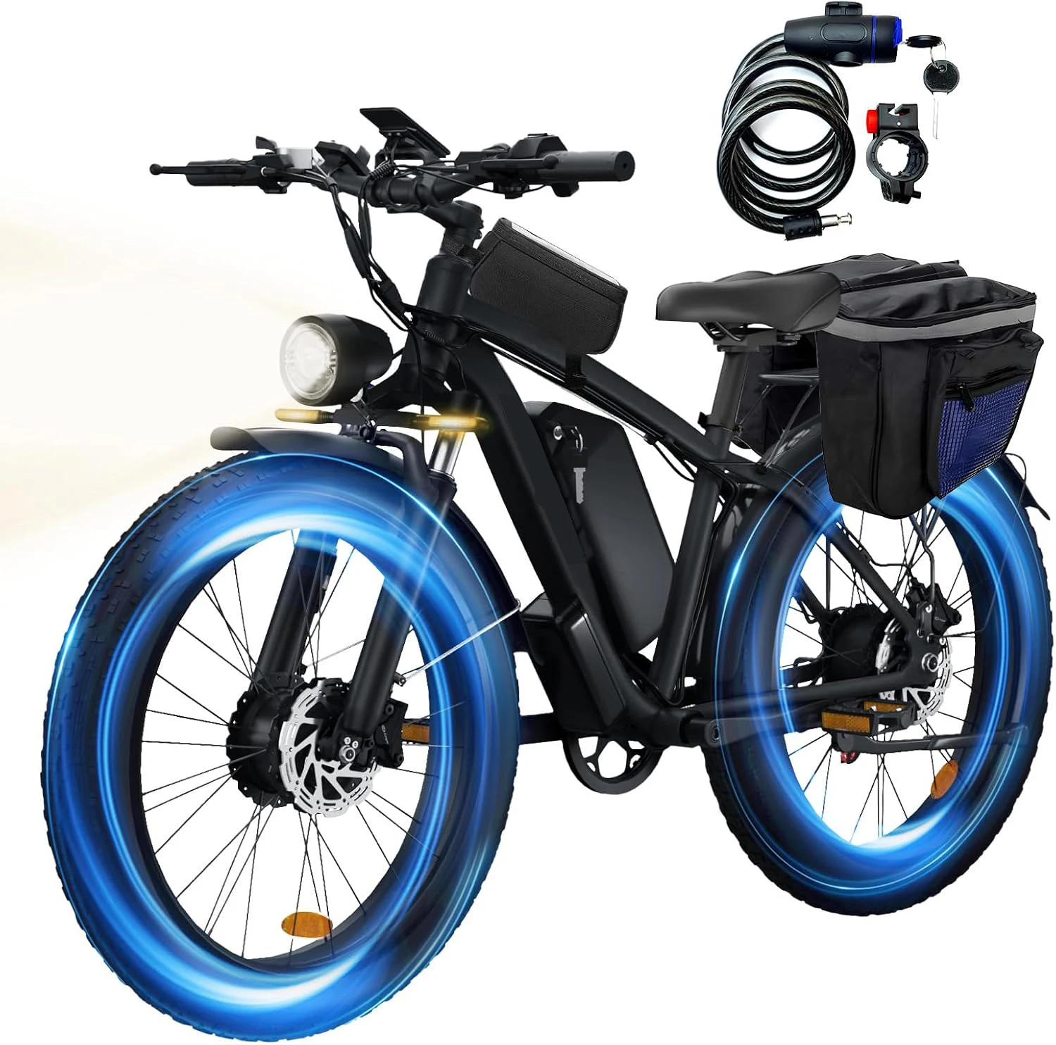 Электрический велосипед для взрослых, двойной двигатель 2000 Вт, толстая шина 26 дюймов, скорость AWD 35 миль в час, дальность действия 40–60 миль, съемный аккумулятор 48 В, 23,8 Ач
Электрический велосипед для взрослых, двойной двигатель 2000 Вт, толстая шина 26 дюймов, скорость AWD 35 миль в час, дальность действия 40–60 миль, съемный аккумулятор 48 В, 23,8 Ач