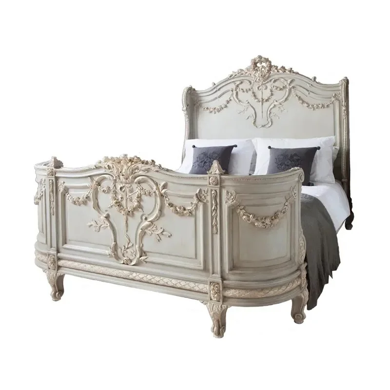 Vintage master bedroom solid wood carved bed luxury wedding bed
Vintage master bedroom solid wood carved bed luxury wedding bed