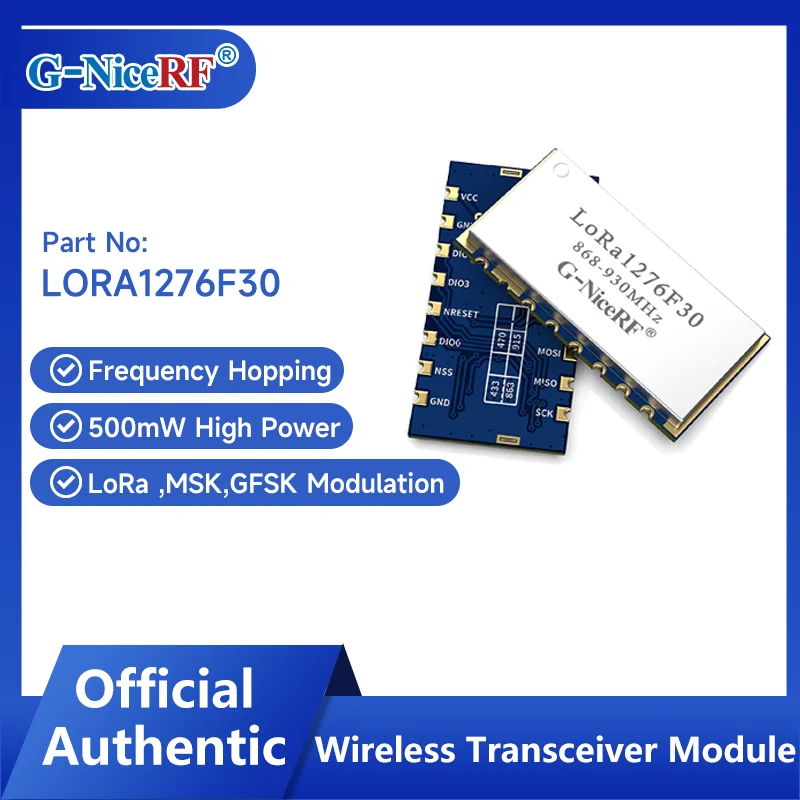 4PCS LORA1276F30 From NiceRF Wireless Transceiver Lora Module 500mW High Power with SX1276 Chip -139 dBm High Sensitivity
4PCS LORA1276F30 From NiceRF Wireless Transceiver Lora Module 500mW High Power with SX1276 Chip -139 dBm High Sensitivity