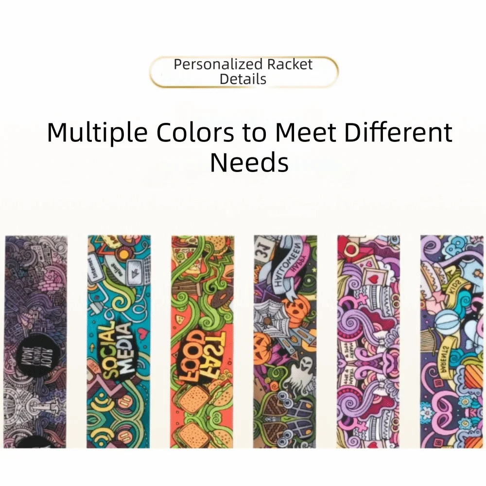 16mm Pickleball Racket Edge Sticker Graffiti Style Shock Absorption Pickleball Racket Frame Protective Tape Durable