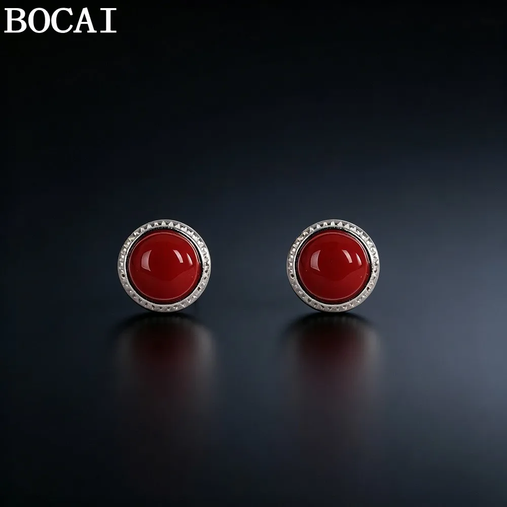 BOCAI New S925 Sterling Silver Jewelry Fresh And Sweet Southern Red Agate Earrings Women's Selected Gift
BOCAI New S925 Sterling Silver Jewelry Fresh And Sweet Southern Red Agate Earrings Women's Selected Gift
