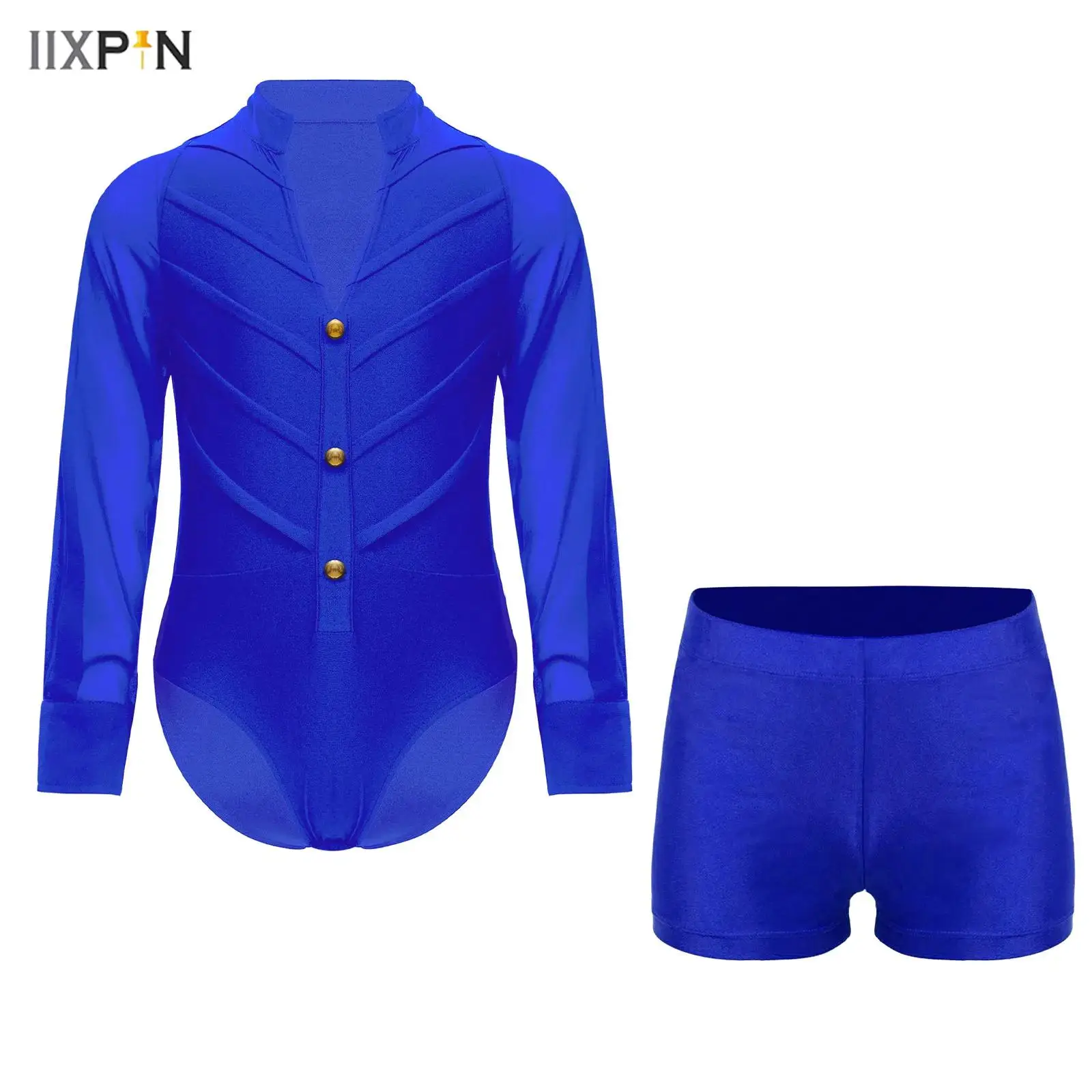 Kids Boys Latin Ballroom Dance Leotard Long Sleeve Stand Collar Bodysuit with Shorts for Party Stage Performance Competition
Kids Boys Latin Ballroom Dance Leotard Long Sleeve Stand Collar Bodysuit with Shorts for Party Stage Performance Competition
