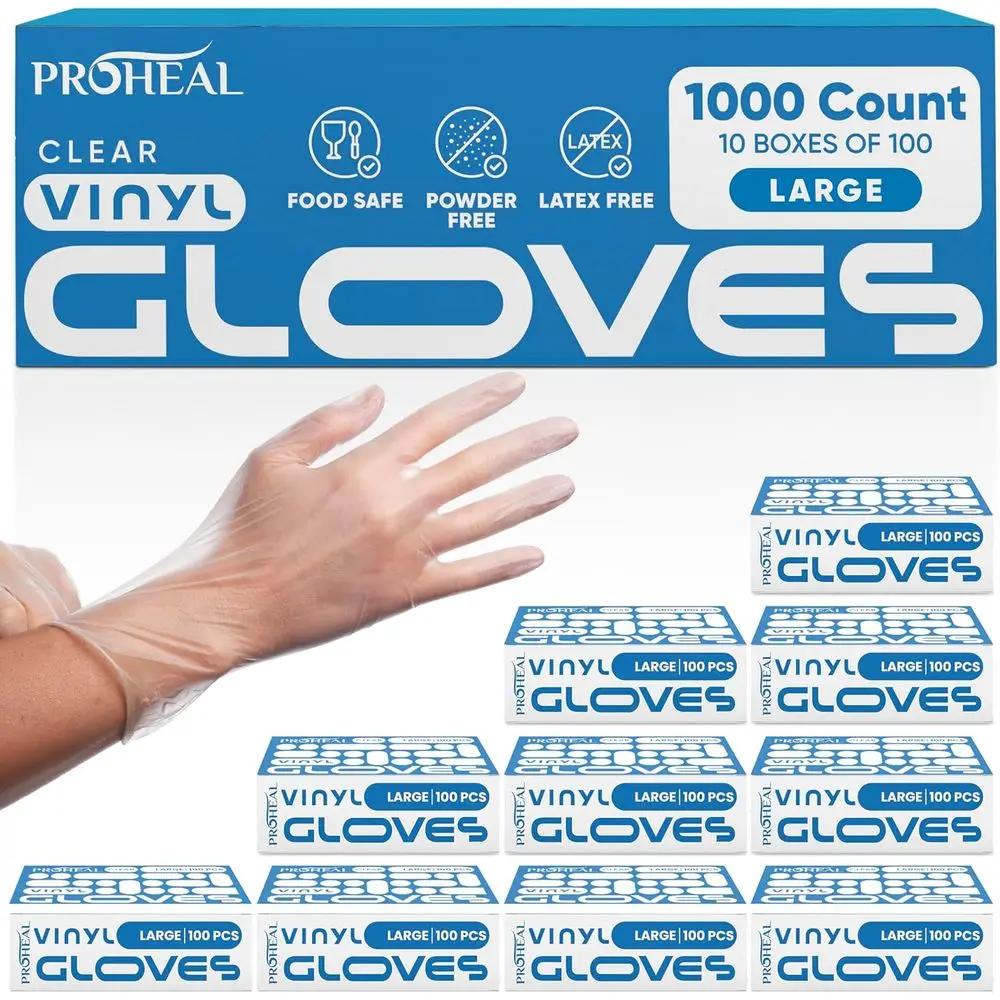 Clear Vinyl Disposable Gloves - Safe for Cooking and Household Cleaning - Powder and Latex Free Kitchen Gloves
Clear Vinyl Disposable Gloves - Safe for Cooking and Household Cleaning - Powder and Latex Free Kitchen Gloves