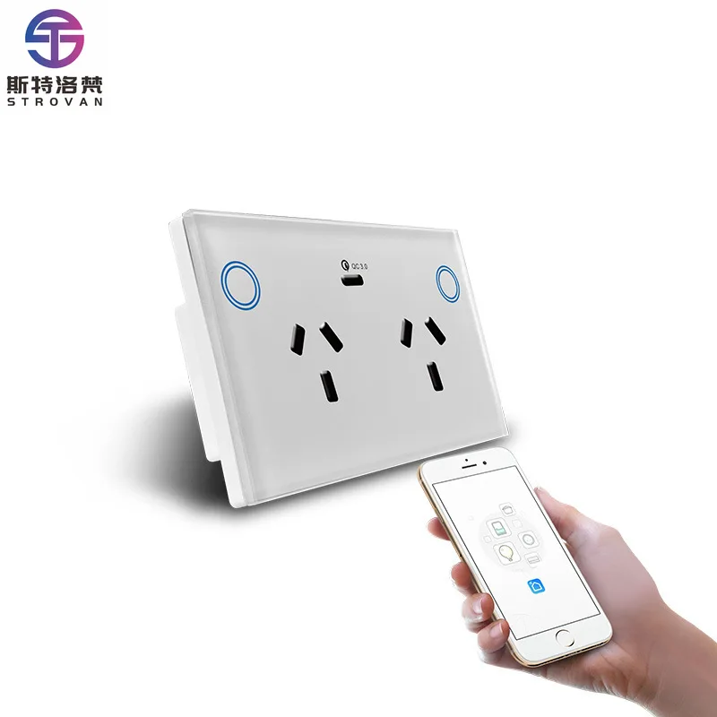 STLF JRUMP Smart Power Socket Plug Tuya Alexa Controlled 240V Australian Standard SAA Authentication Touch Switch Control AU Sta