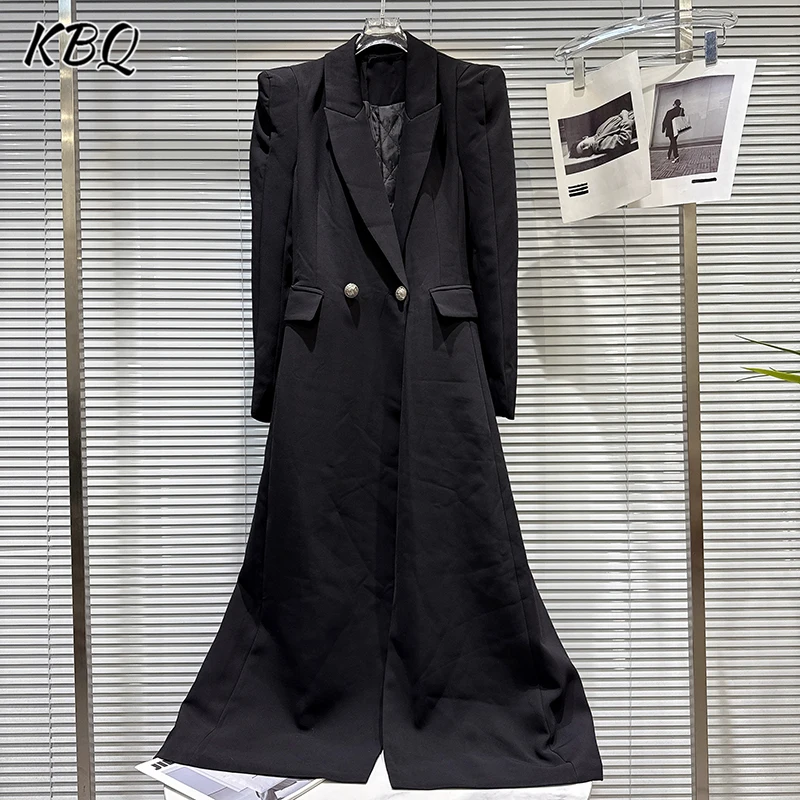 KBQ Solid Spliced Button Loose Chic Jackets for Women Notched Collar Long Sleeve Elegant Casual Coats Female Fashion Style New
KBQ Solid Spliced Button Loose Chic Jackets for Women Notched Collar Long Sleeve Elegant Casual Coats Female Fashion Style New