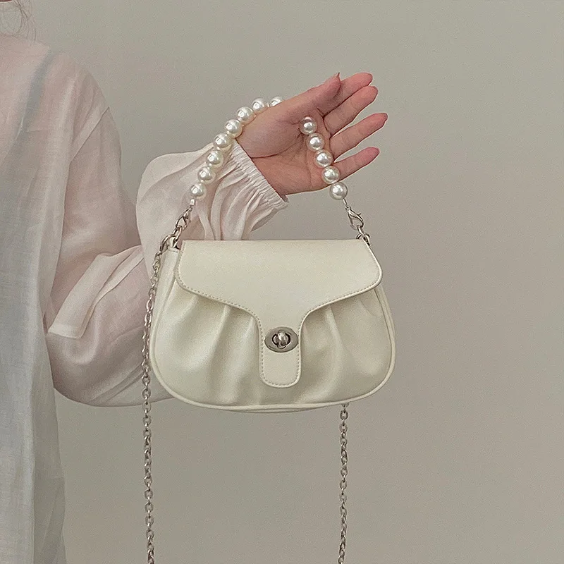 Classim Simple Beige Ladies Pu Handbags Pearl Chain Tote Bags Fashion Silver Chain Shoulder Bag Crossbody For Women Party Clutch
Classim Simple Beige Ladies Pu Handbags Pearl Chain Tote Bags Fashion Silver Chain Shoulder Bag Crossbody For Women Party Clutch