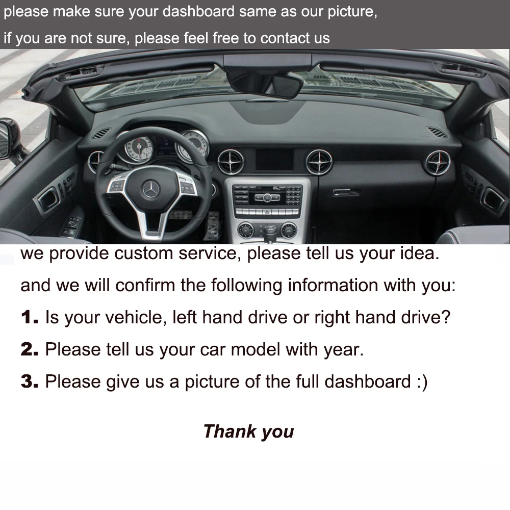 Car Dashboard Cover in Alcantara for Mercedes Benz SLK 200 2013 Shade Cushion Pad Carpet Accessories
Car Dashboard Cover in Alcantara for Mercedes Benz SLK 200 2013 Shade Cushion Pad Carpet Accessories