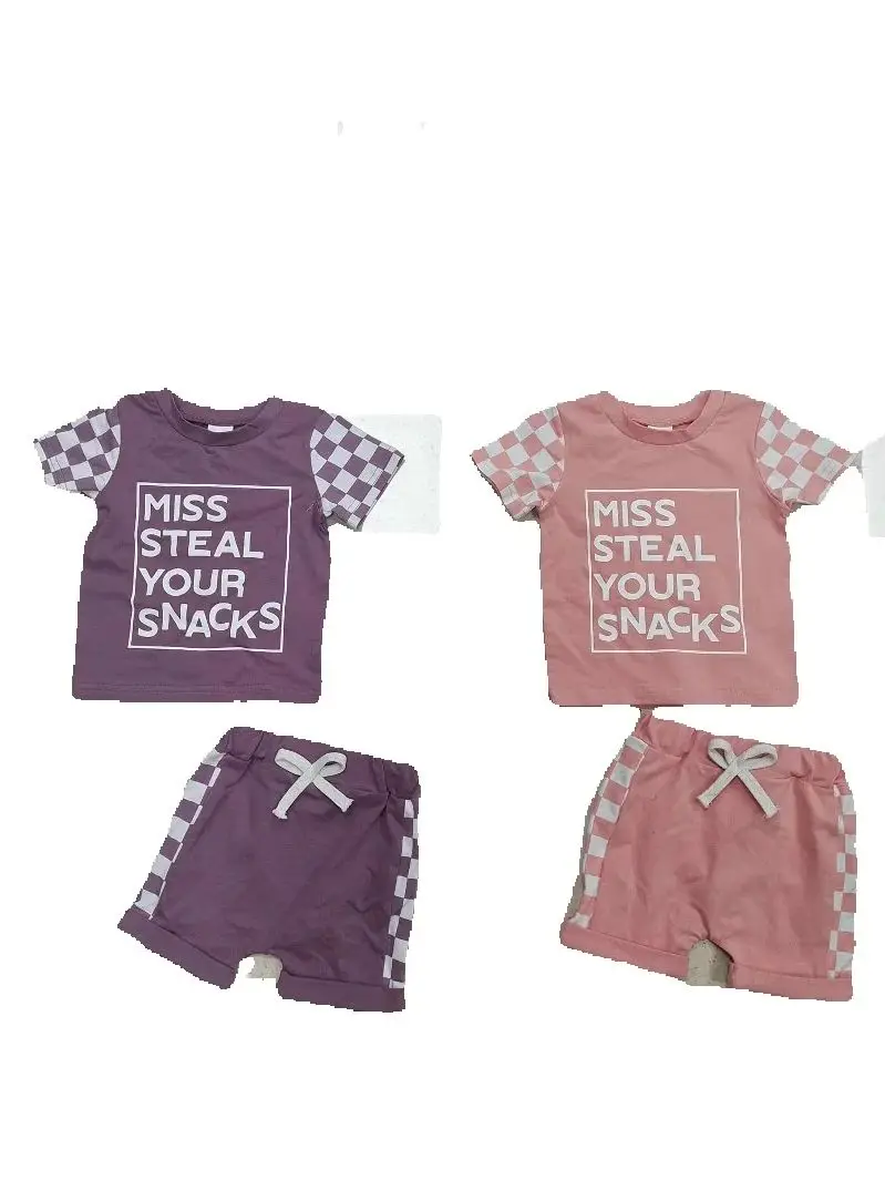 Summer Boutique Sports Style Toddler Short-sleeved Letter Pattern Printed Shorts For Boys And Girls Suit Pink And Purple
Summer Boutique Sports Style Toddler Short-sleeved Letter Pattern Printed Shorts For Boys And Girls Suit Pink And Purple