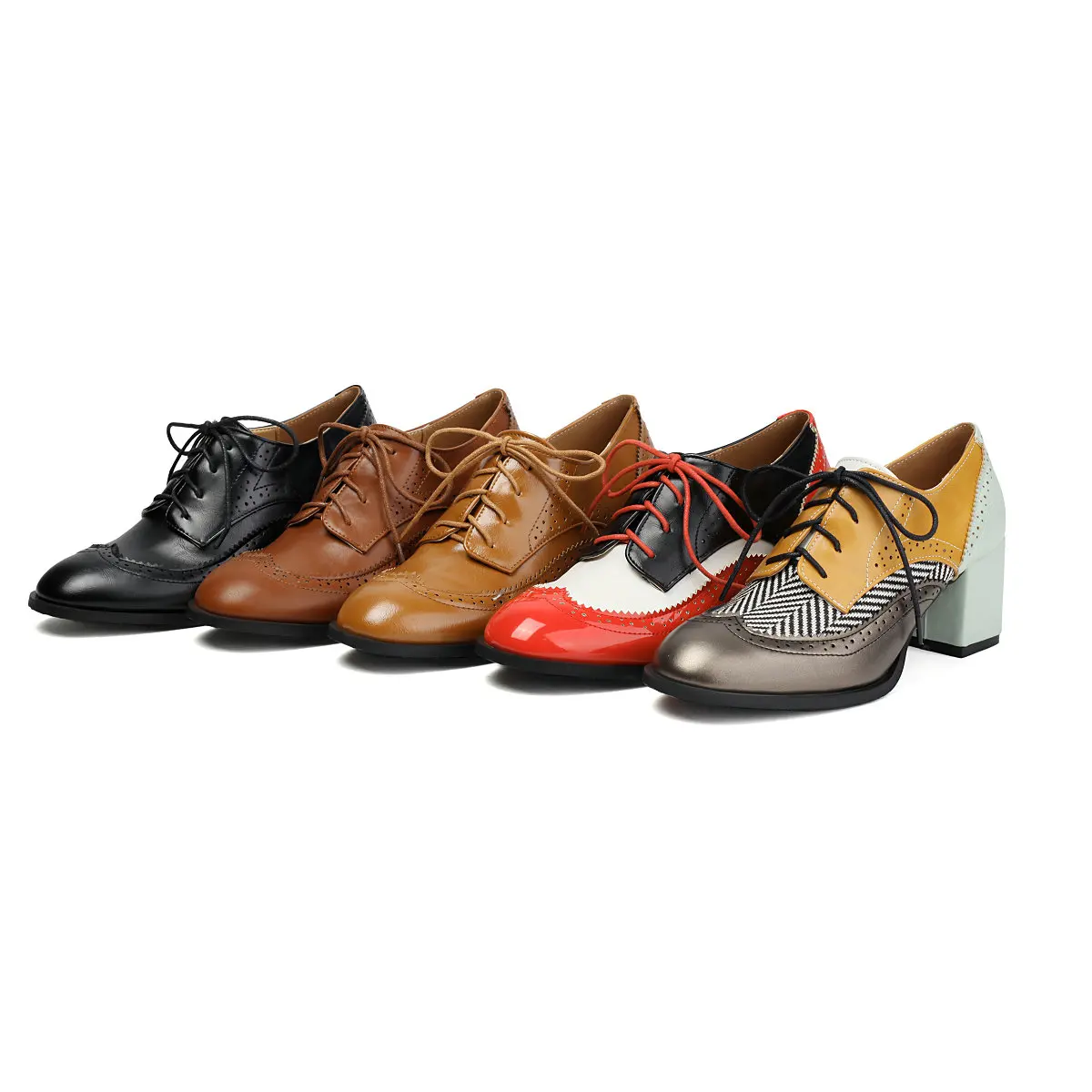 Women Wingtip Oxford Shoes Vintage Chunky Block Heel Dress Pumps Saddle Shoes Leather Lace-up Comfortable for Party Dance
Women Wingtip Oxford Shoes Vintage Chunky Block Heel Dress Pumps Saddle Shoes Leather Lace-up Comfortable for Party Dance