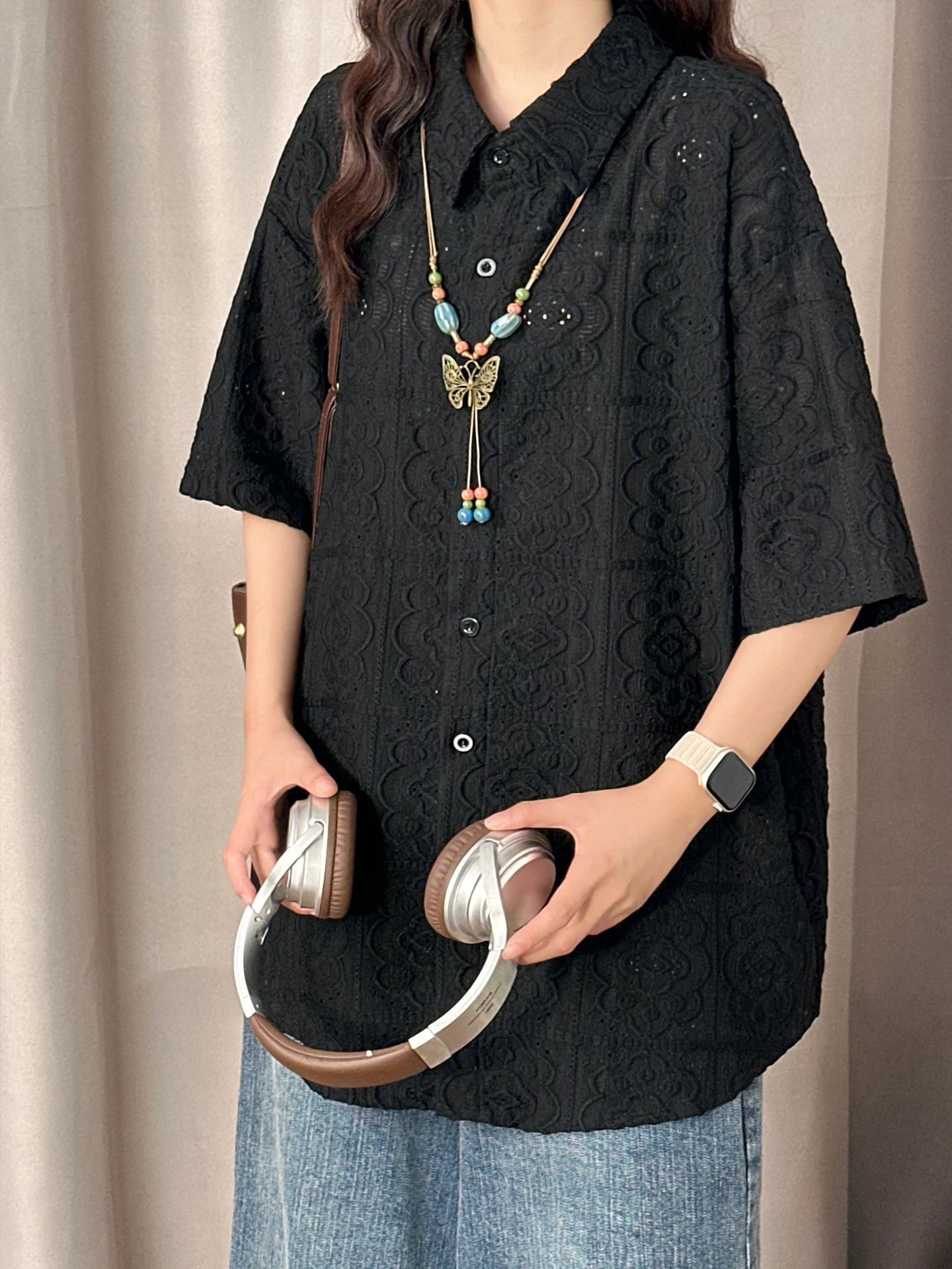 SOLDOUT Original American Retro Embroidered Lace Short Sleeve Women's Summer Thin Loose Top Trendy Street Style Casual Shirt
SOLDOUT Original American Retro Embroidered Lace Short Sleeve Women's Summer Thin Loose Top Trendy Street Style Casual Shirt