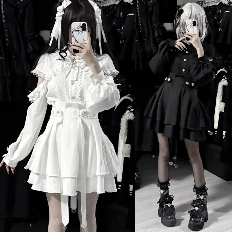 Mine Series Mass-produced Original Japanese Shirt Skirt Outfit Women High Waist Lace Short Skirt Off-shoulder Long-sleeve Blouse
Mine Series Mass-produced Original Japanese Shirt Skirt Outfit Women High Waist Lace Short Skirt Off-shoulder Long-sleeve Blouse