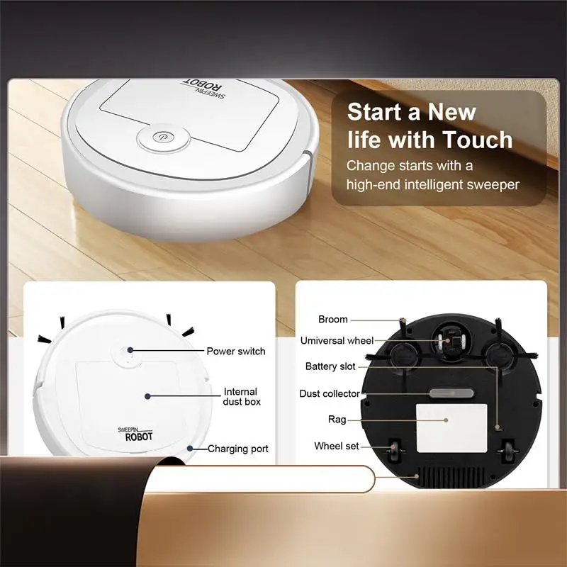 Робот-пылесос Интеллектуальная малошумная подметальная машина для пола Пылеуловитель Очиститель ковров-N35R
Робот-пылесос Интеллектуальная малошумная подметальная машина для пола Пылеуловитель Очиститель ковров-N35R