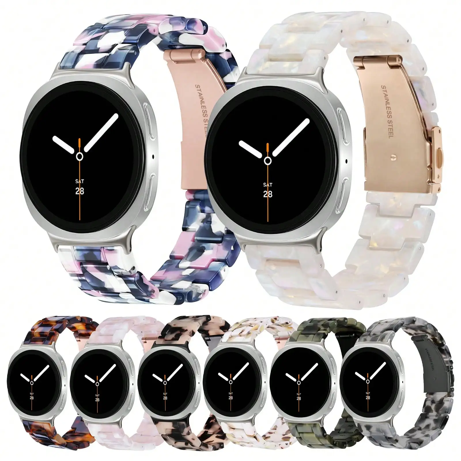 Resin Watch Band For Samsung Galaxy Watch 8, Galaxy Watch 8 Classic 46mm Strap Replacement Band, Also Fit For Galaxy Watch 8 40mm And 44mm, With Stainless Steel Buckle
Resin Watch Band For Samsung Galaxy Watch 8, Galaxy Watch 8 Classic 46mm Strap Replacement Band, Also Fit For Galaxy Watch 8 40mm And 44mm, With Stainless Steel Buckle
