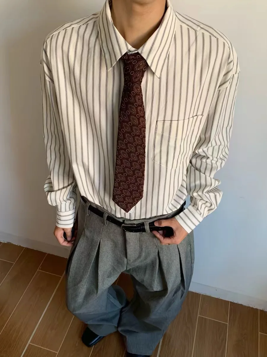 American Retro Casual Striped Collar Long Sve irt Men Women Spring Autumn Commute Loose Lazy Sle irt Breathable Skin...
American Retro Casual Striped Collar Long Sve irt Men Women Spring Autumn Commute Loose Lazy Sle irt Breathable Skin...