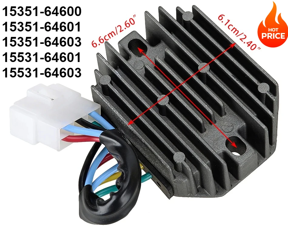 6 Wire Voltage Regulator Rectifier Fit for Kubota Grasshopper 15351-64600 15351-64601 15351-64603 15531-64601 15531-64603
6 Wire Voltage Regulator Rectifier Fit for Kubota Grasshopper 15351-64600 15351-64601 15351-64603 15531-64601 15531-64603