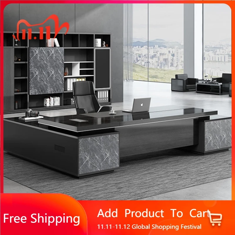 Unique Boss Desk Simple Modern Black Double Cabinet Manager Desk Chair Executive Reception Storage Escritorio Office Furniture
Unique Boss Desk Simple Modern Black Double Cabinet Manager Desk Chair Executive Reception Storage Escritorio Office Furniture