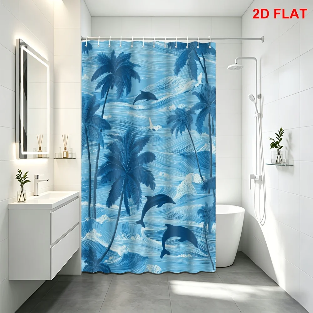 Aesthetic Tropical Palm Tree Dolphin Ocean Beach Print Waterproof Shower Curtain Polyester Bathroom Home Decor Curtain
Aesthetic Tropical Palm Tree Dolphin Ocean Beach Print Waterproof Shower Curtain Polyester Bathroom Home Decor Curtain