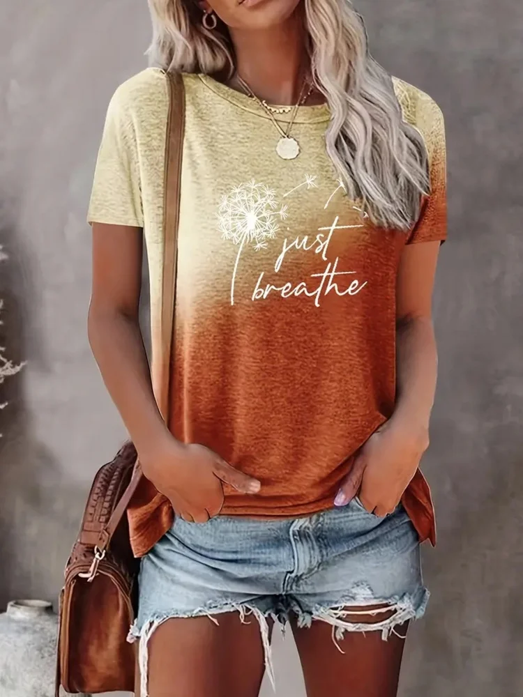 Summer Short Sleeve T Shirt Fashion Women's T-Shirt Dandelion Design Print Daily Casual Round Neck Pullover Oversized Clothing
Summer Short Sleeve T Shirt Fashion Women's T-Shirt Dandelion Design Print Daily Casual Round Neck Pullover Oversized Clothing