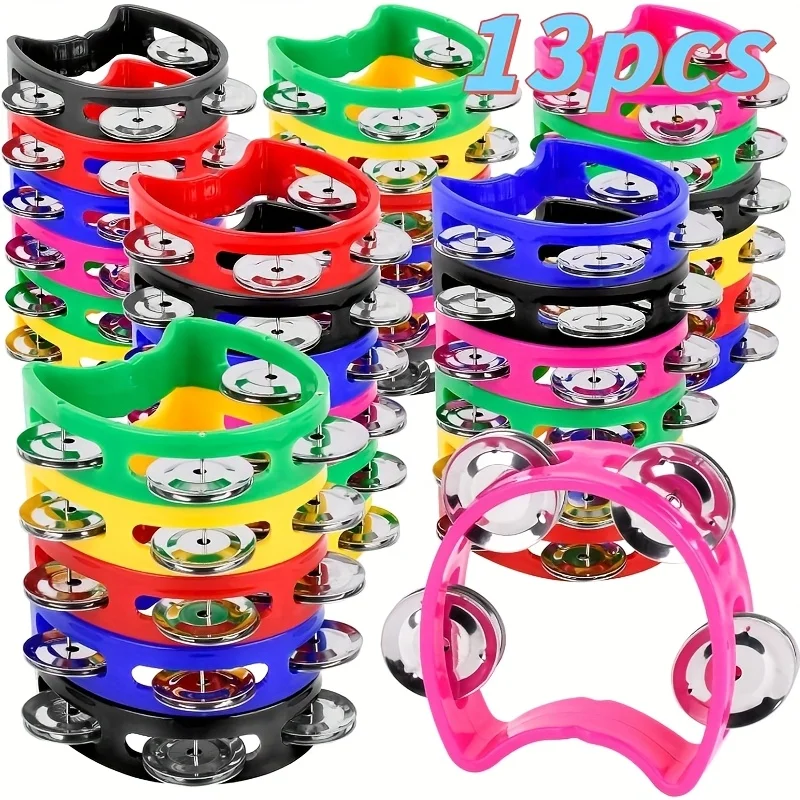 13-Piece Multicolor Tambourine Set - 4-Bell Handheld Instruments in Vibrant Colors for School Supplies, Church Weddings
13-Piece Multicolor Tambourine Set - 4-Bell Handheld Instruments in Vibrant Colors for School Supplies, Church Weddings
