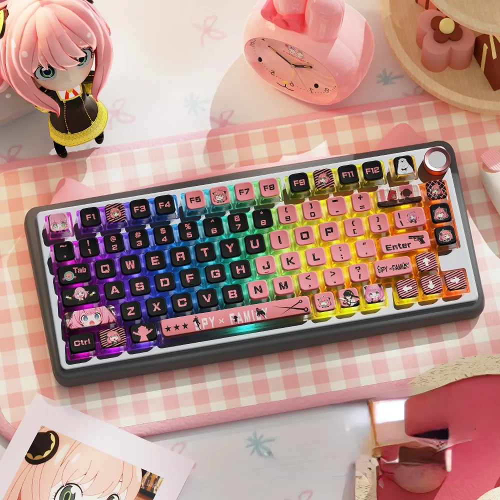 Spy Black Pink Keycaps with Sides PBT Keycaps with Thermal Sublimation Customized MSA Configuration File Mechanical Keyboard
Spy Black Pink Keycaps with Sides PBT Keycaps with Thermal Sublimation Customized MSA Configuration File Mechanical Keyboard
