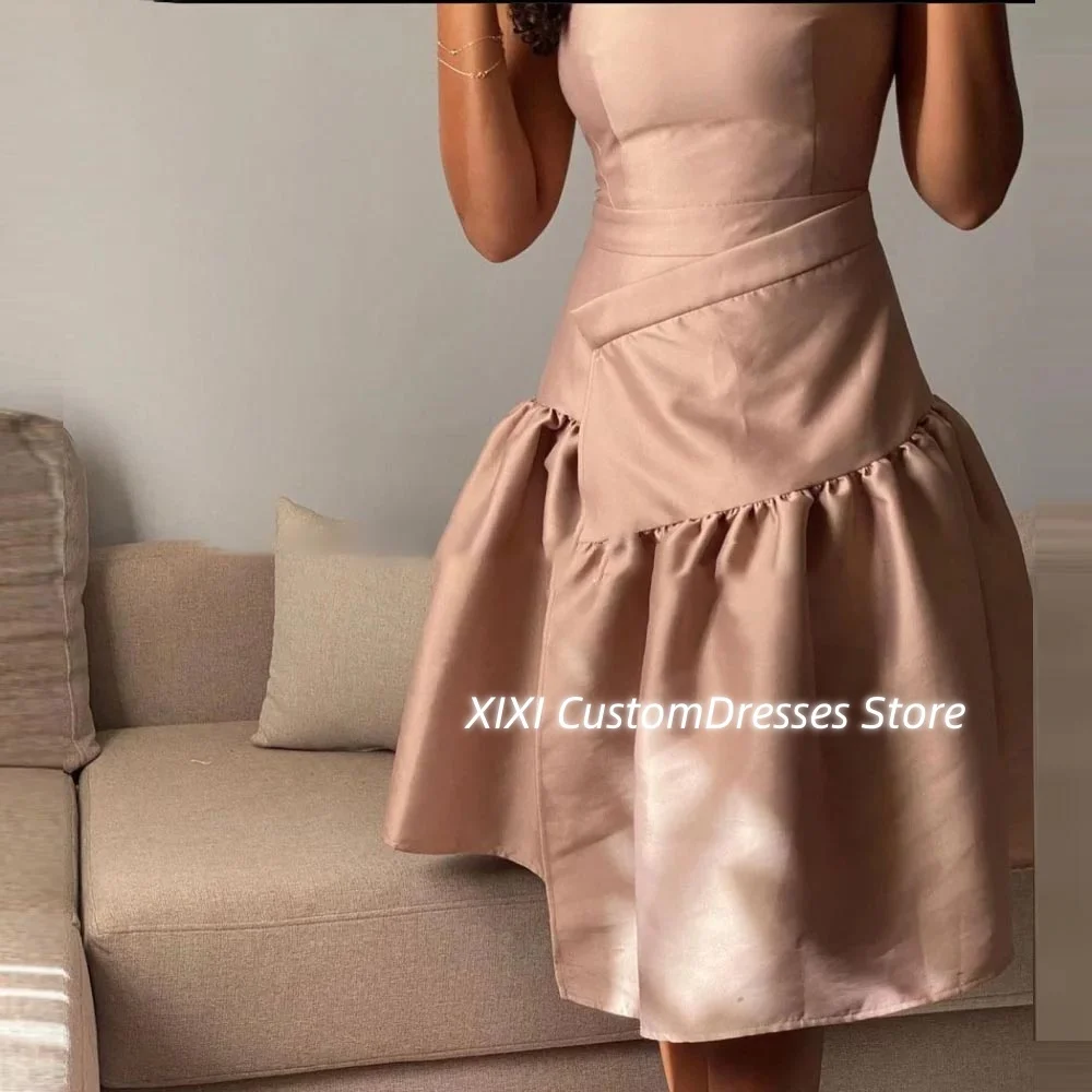 Customized فساتين سهر A-Line Knee-Length Floor-Length Luxury Evening Dresses Ruffle Satin Zipper Up Sleeveless Wedding Party Dre
Customized فساتين سهر A-Line Knee-Length Floor-Length Luxury Evening Dresses Ruffle Satin Zipper Up Sleeveless Wedding Party Dre