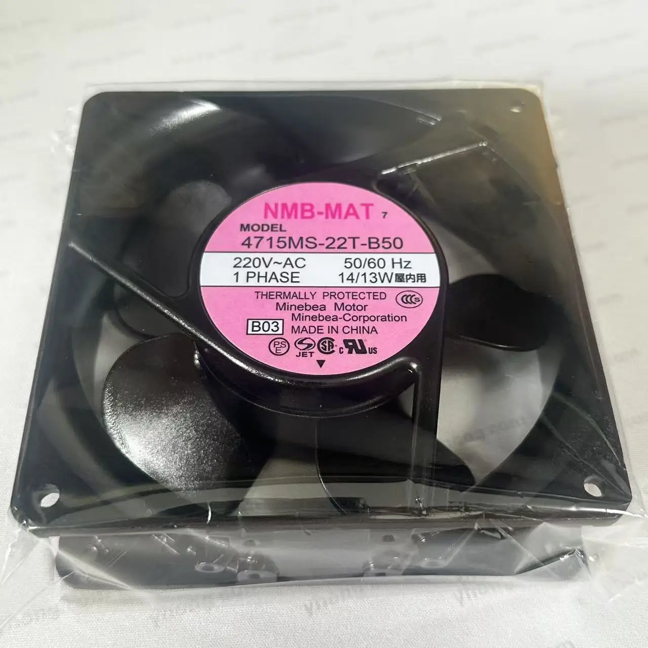 NMB-MAT 4715MS-22T-B50 B03 B04 AC 220V 14W 119x119x38mm Cooling Fan
NMB-MAT 4715MS-22T-B50 B03 B04 AC 220V 14W 119x119x38mm Cooling Fan