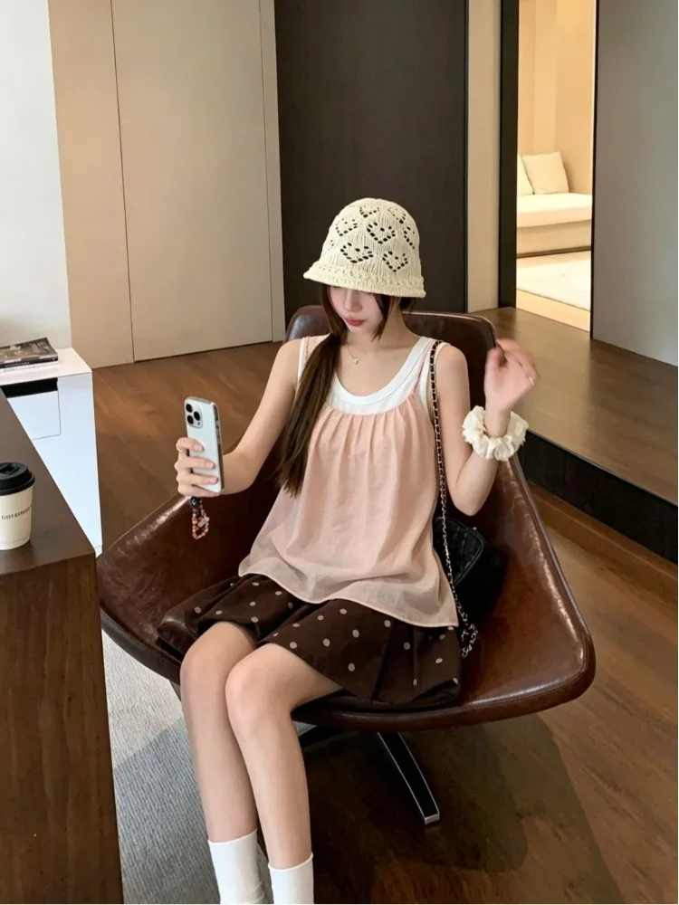 Summer 2026 plus Size Fashion Simple Casual Layered Wear Tank Top And Bottoms Set Women's Loose Fit Breathable round Neck Tank
Summer 2026 plus Size Fashion Simple Casual Layered Wear Tank Top And Bottoms Set Women's Loose Fit Breathable round Neck Tank