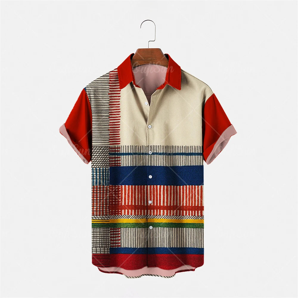 2022 Summer Stripes Pattern Black and White Contrast Color Bandana Shirt for Men Shirts Street Fashion Polo Hawaiian Shirts Hot
2022 Summer Stripes Pattern Black and White Contrast Color Bandana Shirt for Men Shirts Street Fashion Polo Hawaiian Shirts Hot