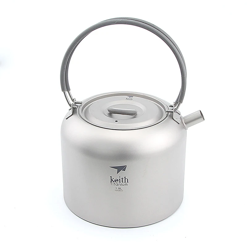 Keith 1.5L Titanium Coffee Pot with Folding Handles Water Kettle for Outdoor Picnic Camping Titanium Teapot Ti3907
Keith 1.5L Titanium Coffee Pot with Folding Handles Water Kettle for Outdoor Picnic Camping Titanium Teapot Ti3907