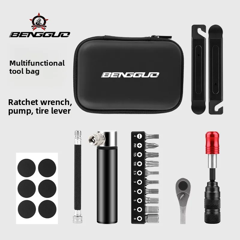 BENGGUO Multifunction Bicycle Repair Tool Set with Magnetic Screwdriver Bits Pump Tire Tools for Cycling
BENGGUO Multifunction Bicycle Repair Tool Set with Magnetic Screwdriver Bits Pump Tire Tools for Cycling