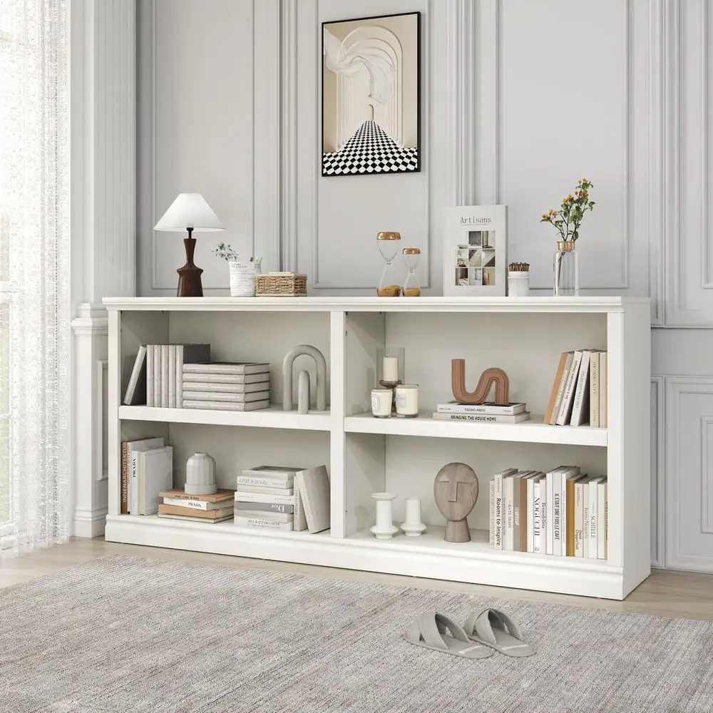 Double Wide Open Shelf Bookcase 2 Tiers 4 Storage Cube Adjustable Space Book Case, Display Cabinet Organizer with Bookshelf, 64
Double Wide Open Shelf Bookcase 2 Tiers 4 Storage Cube Adjustable Space Book Case, Display Cabinet Organizer with Bookshelf, 64