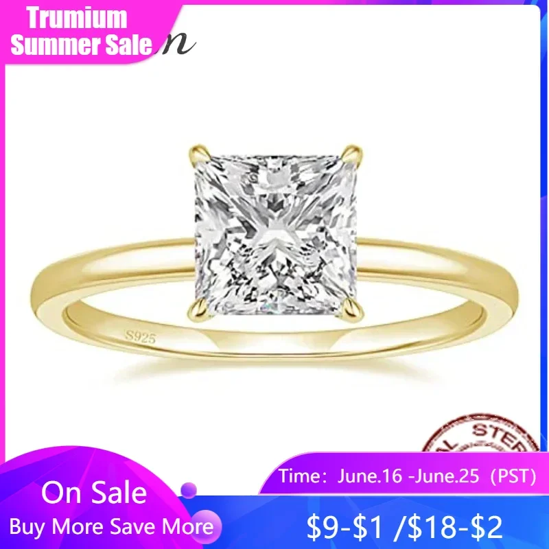 Trumium 2CT Real 925 Sterling Silver Engagement Ring Princess Cut AAAAA+ Zirconia Wedding Promise Rings for Women Fine Jewelry
Trumium 2CT Real 925 Sterling Silver Engagement Ring Princess Cut AAAAA+ Zirconia Wedding Promise Rings for Women Fine Jewelry