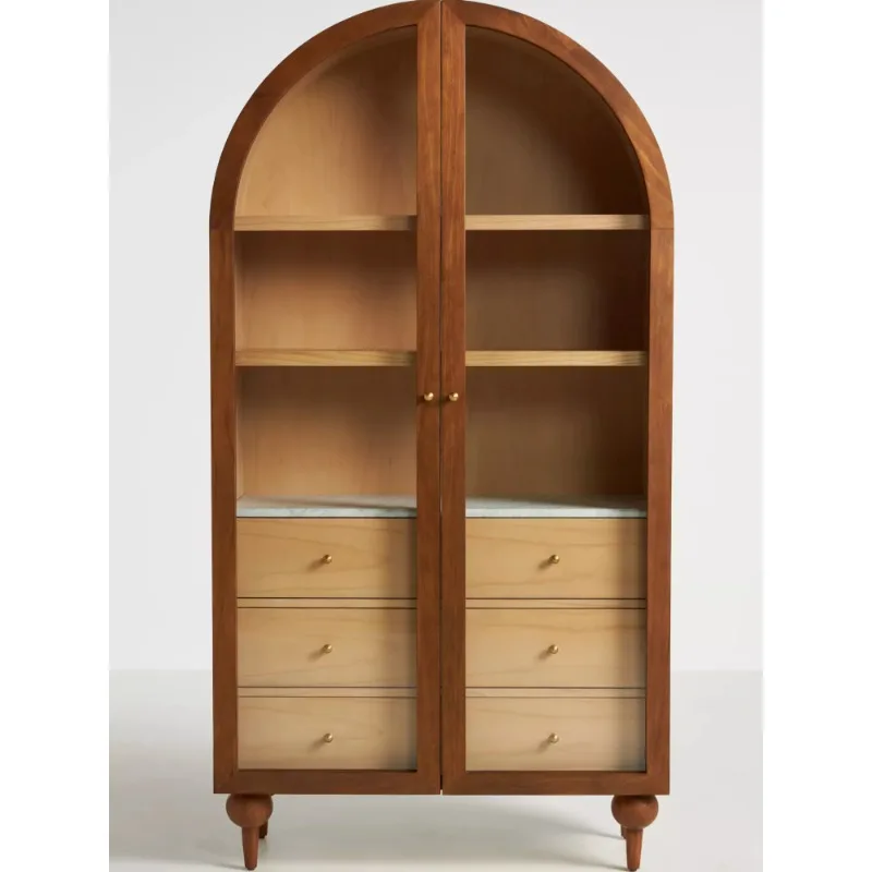 Retro solid wood bookcase French simple living room log locker storage wine cabinet
Retro solid wood bookcase French simple living room log locker storage wine cabinet