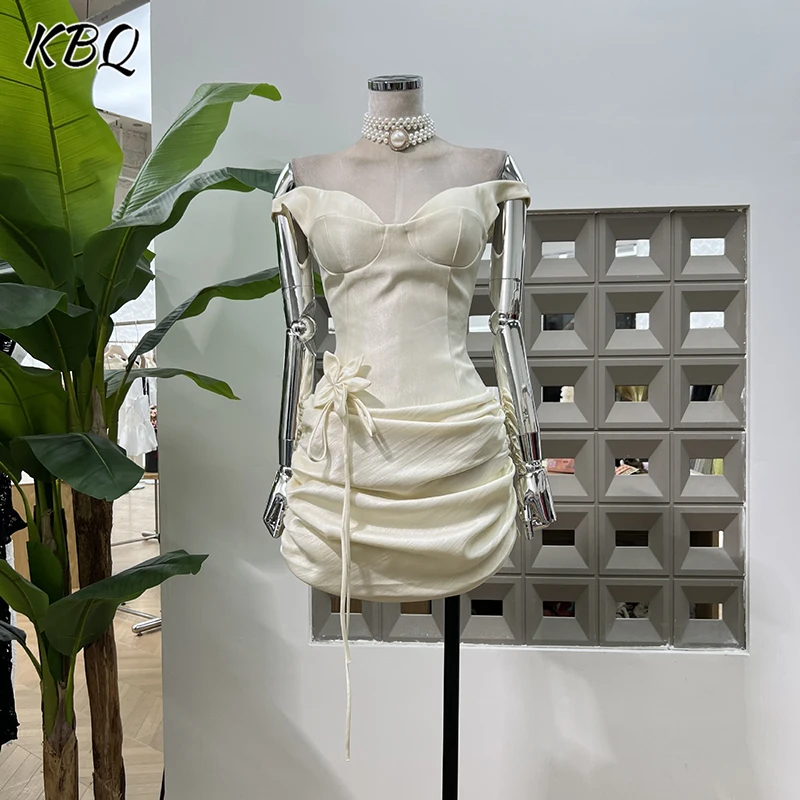 KBQ Solid Sexy Slim Mini Dresses For Women Square Collar Off The Shoulder Sleeve High Waist Spliced Appliques Folds Dress Female
KBQ Solid Sexy Slim Mini Dresses For Women Square Collar Off The Shoulder Sleeve High Waist Spliced Appliques Folds Dress Female