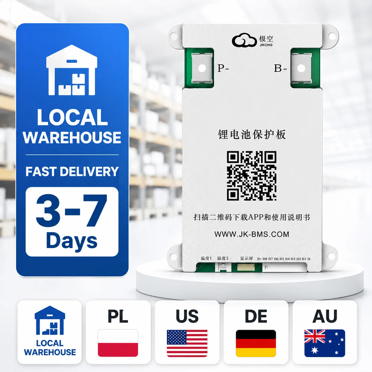 JIKONG JK-BD6A24S4PD 40A 1CM Copper Metal Core PCB BMS 8S-24S LiFePO4 Battery Charge Discharge Inverter BMS CE Certified
JIKONG JK-BD6A24S4PD 40A 1CM Copper Metal Core PCB BMS 8S-24S LiFePO4 Battery Charge Discharge Inverter BMS CE Certified
