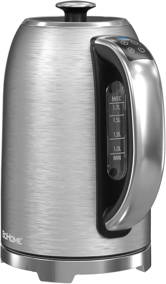 Electric Kettle, 1.7L/1500W, Stainless Steel, Digital Touch Panel, Keep Warm Function, Auto Shutoff, BPA-Free, Hot Water
Electric Kettle, 1.7L/1500W, Stainless Steel, Digital Touch Panel, Keep Warm Function, Auto Shutoff, BPA-Free, Hot Water