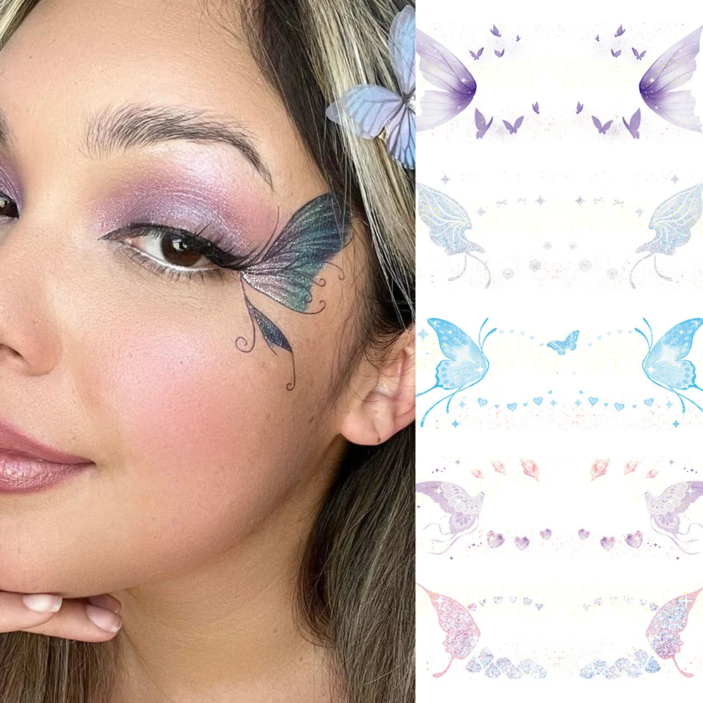 1pcs Tulle Glitter Butterfly Disposable Tattoo Sticker Long-tailed Butterfly Wings Fairy Tattoos Decals Green/Purple Face Decora
1pcs Tulle Glitter Butterfly Disposable Tattoo Sticker Long-tailed Butterfly Wings Fairy Tattoos Decals Green/Purple Face Decora
