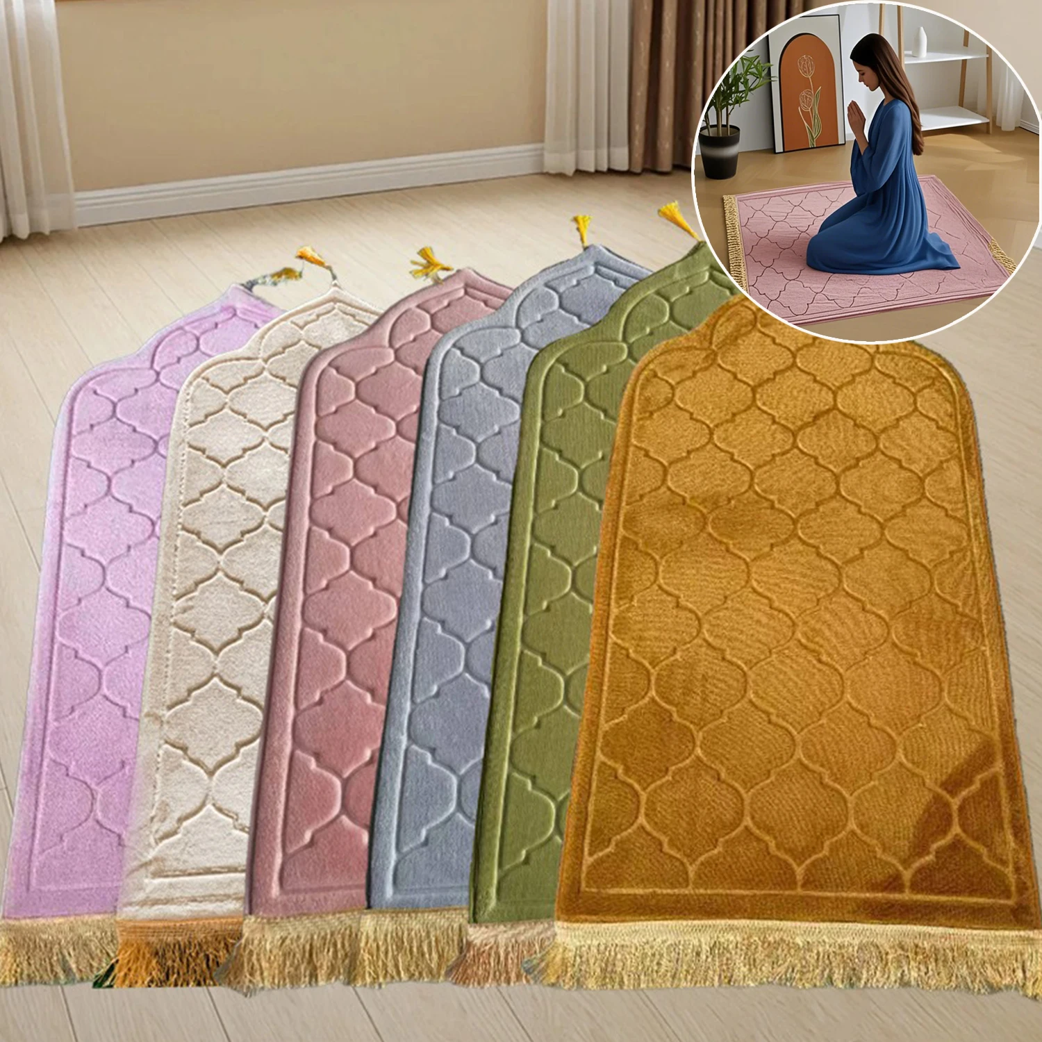 Luxury Non-Slip Flannel Tassel Design Prayer Mat for Muslim Ramadan Embossing Floor Carpets Portable Ramadan Decor
Luxury Non-Slip Flannel Tassel Design Prayer Mat for Muslim Ramadan Embossing Floor Carpets Portable Ramadan Decor