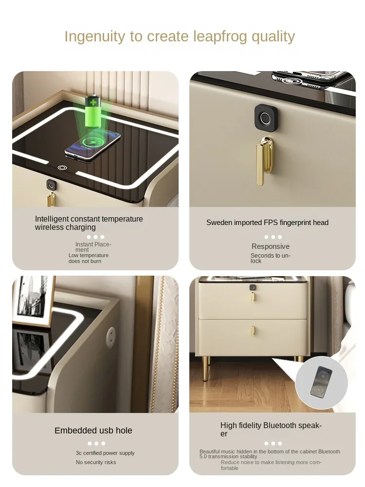 Современная высококачественная умная прикроватная тумбочка с легкой роскошной простой стойкой для хранения из цельного дерева.
Современная высококачественная умная прикроватная тумбочка с легкой роскошной простой стойкой для хранения из цельного дерева.