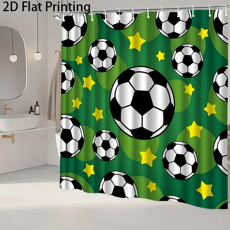 Trendy Green Soccer Ball Football Pattern Shower Curtain Waterproof Bath Decor Novelty Sports Room Accent
Trendy Green Soccer Ball Football Pattern Shower Curtain Waterproof Bath Decor Novelty Sports Room Accent