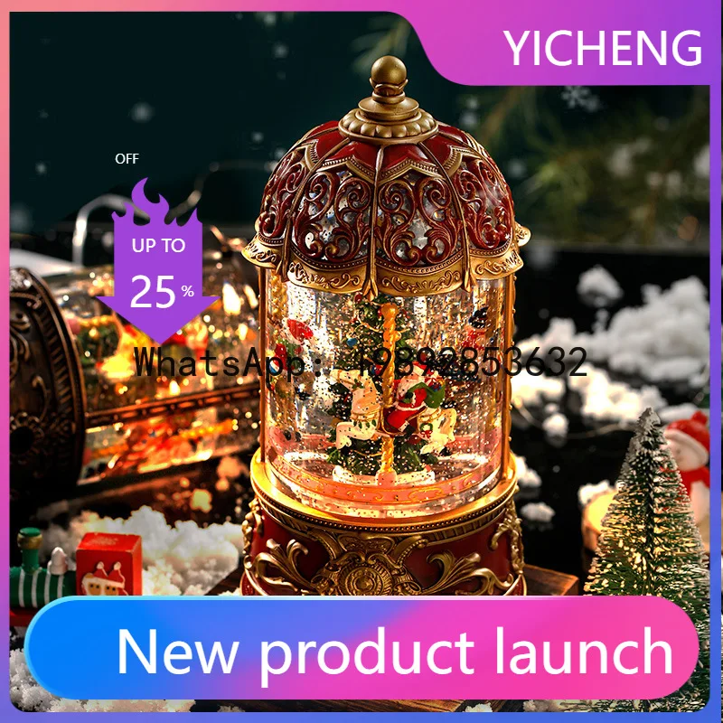 xzs5Decoration Retro Snowy Music Box Scene Arrangement Ornament Carousel Music Box Atmosphere Gift
xzs5Decoration Retro Snowy Music Box Scene Arrangement Ornament Carousel Music Box Atmosphere Gift