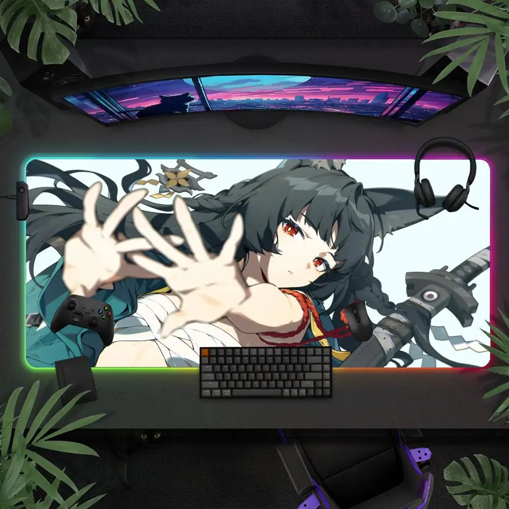 Anime ZZZ Miyabi Mouse Pad Large RGB Gaming Mousepads LED Light Locked Edges Game Accessories PC Keyboard Table Mat XXL 90x40cm
Anime ZZZ Miyabi Mouse Pad Large RGB Gaming Mousepads LED Light Locked Edges Game Accessories PC Keyboard Table Mat XXL 90x40cm