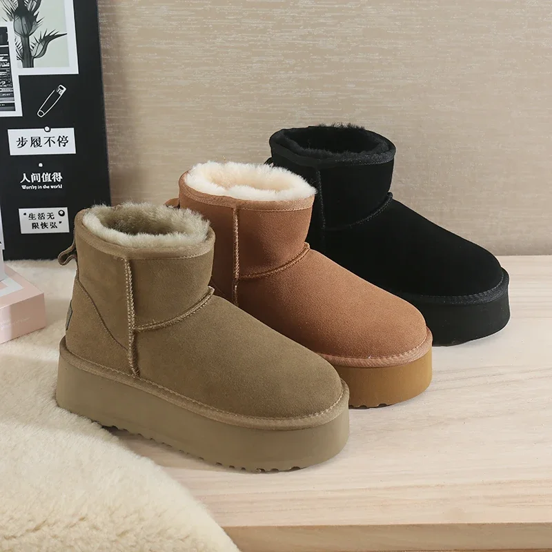Thick Plush Platform Snow Boots Women Winter Keep Warm Fur Cotton Shoes Woman Faux Suede Slip-On Ankle Botas Padded Shoes
Thick Plush Platform Snow Boots Women Winter Keep Warm Fur Cotton Shoes Woman Faux Suede Slip-On Ankle Botas Padded Shoes