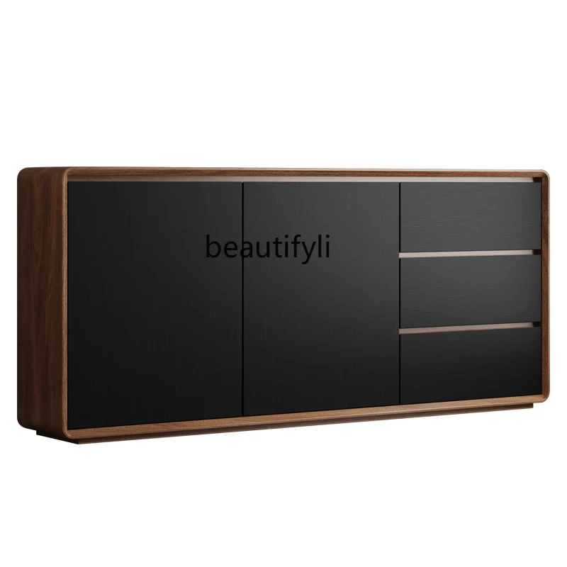 Black Walnut Color Sideboard Cabinet Living Room Solid Wood Tea Side Cabinet Storage Wall Integrated Storage Cabinet
Black Walnut Color Sideboard Cabinet Living Room Solid Wood Tea Side Cabinet Storage Wall Integrated Storage Cabinet