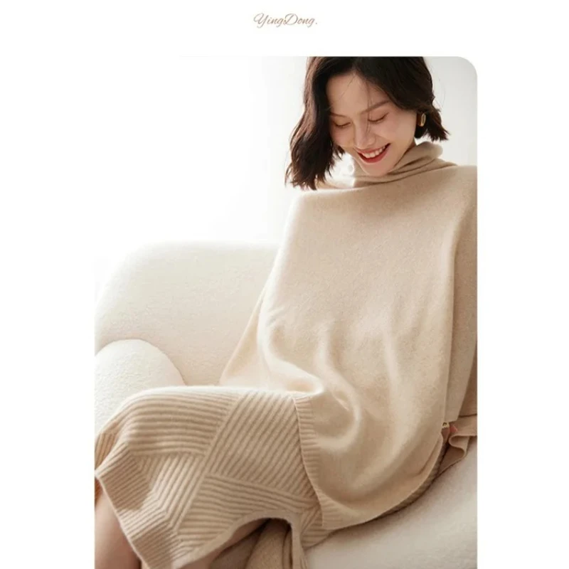 Women's 100% Wool Turtleneck Poncho Pullover Shawl Soft Warm Knitted Irregular Cloak with Bat Sleeves Loose Thin Fashion Coat
Women's 100% Wool Turtleneck Poncho Pullover Shawl Soft Warm Knitted Irregular Cloak with Bat Sleeves Loose Thin Fashion Coat