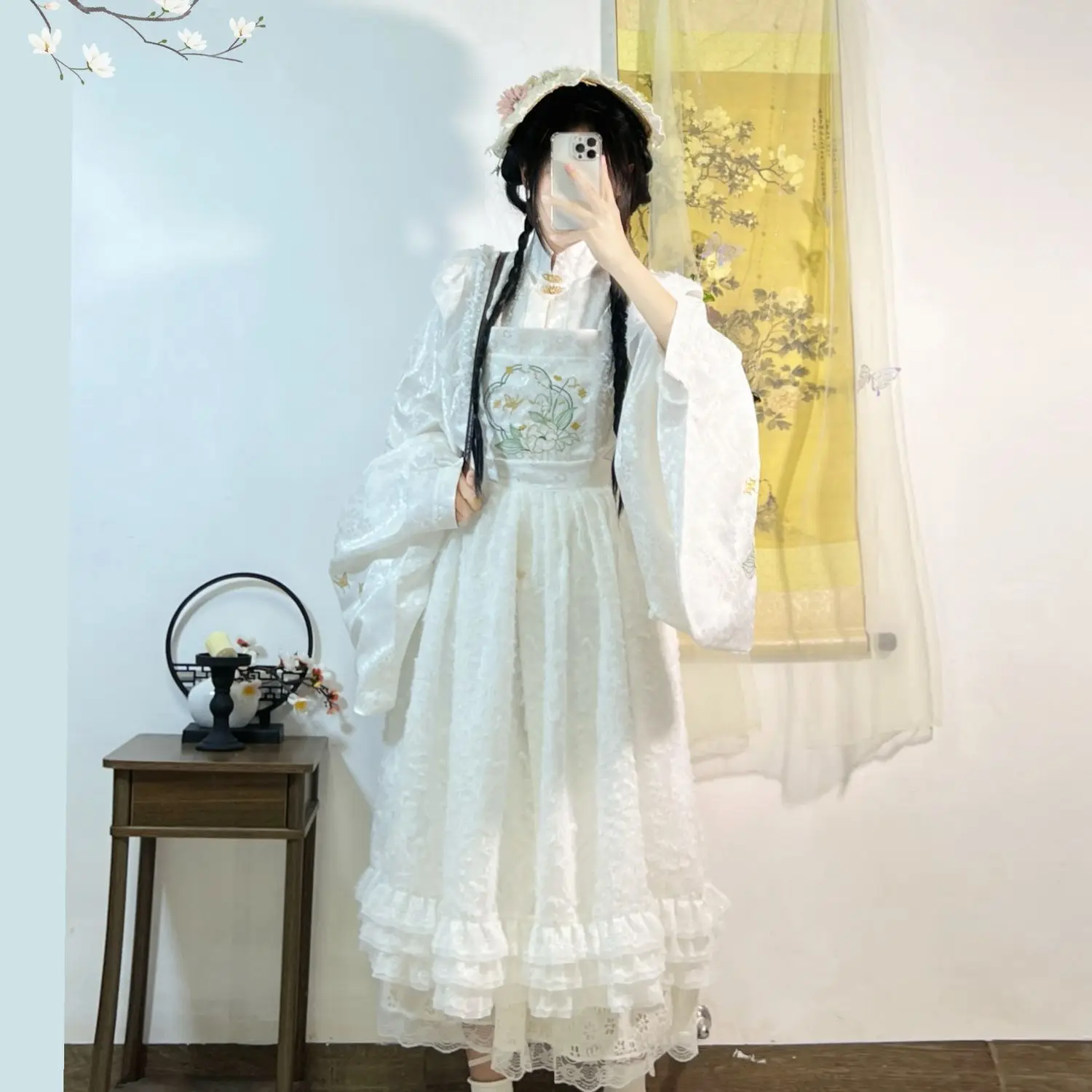 The Combination Of Hanfu And Modern Clothing Skirt White Set Hanfu Lolita Pipa Sleeve Overskirt Han Element Elegance
The Combination Of Hanfu And Modern Clothing Skirt White Set Hanfu Lolita Pipa Sleeve Overskirt Han Element Elegance