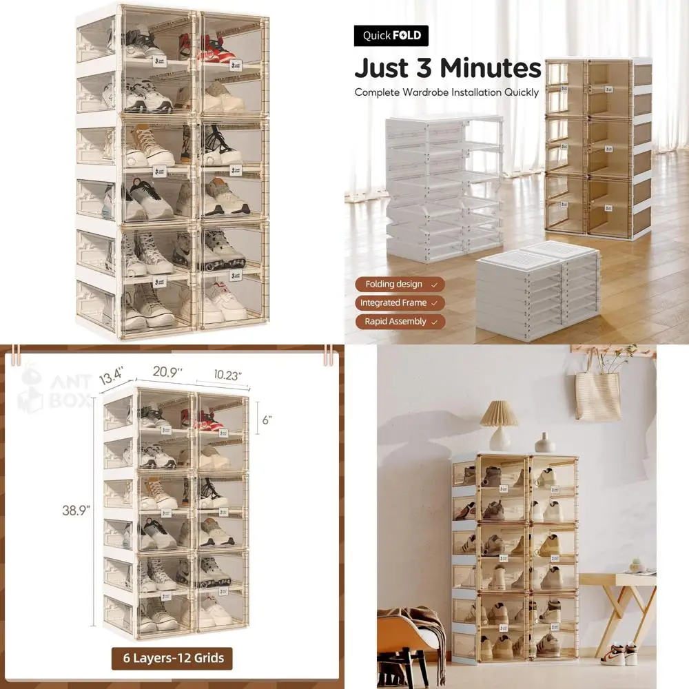 Складная полка для обуви-органайзер для шкафа — пластиковый ящик для хранения для прихожей и гостиной, большой прочный штабелируемый ящик для хранения обуви
Складная полка для обуви-органайзер для шкафа — пластиковый ящик для хранения для прихожей и гостиной, большой прочный штабелируемый ящик для хранения обуви